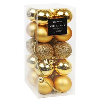 Koopman Set of Christmas Balls 4сm 10pcs Gold