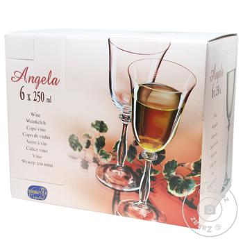 Bohemia Angela Wine Glass 250ml*6pc - buy, prices for MegaMarket - photo 1