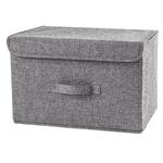 MVM Grey Textile Box with Lid 38x25x25