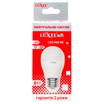 Лампа Luxel LED шар декоративная нейтральный свет 10Вт G45 E27 4000К 058-NЕ