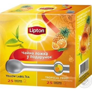 Tea Lipton tropical fruit black packed 50pcs 100g - buy, prices for MegaMarket - photo 1
