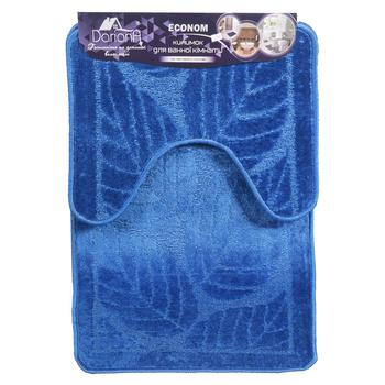 Dariana Econom Bathroom Blue Rug Set with Cutout 50x80+50x40 - buy, prices for Tavria V - photo 1