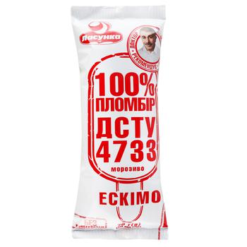 04820193557534 Морозиво Ласунк Ескімо 100% Пломбір 70г