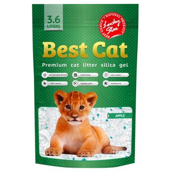 Наполнитель гигиенический Best Cat для кошек силикагелевый с ароматом зеленого яблока 3,6л - купить, цены на Grono - фото 1
