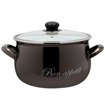 Bon Appetit Black Enameled Pan 5.1l - buy, prices for Vostorg - photo 1