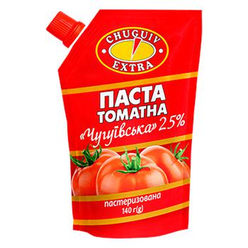 Chuguev Chuhuyivska Pasteurized Tomato Paste 25% 140g - buy, prices for Auchan - photo 1