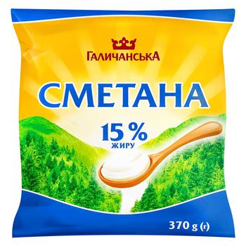 Сметана ГаличанськА 15% 370г - купить, цены на Auchan - фото 2