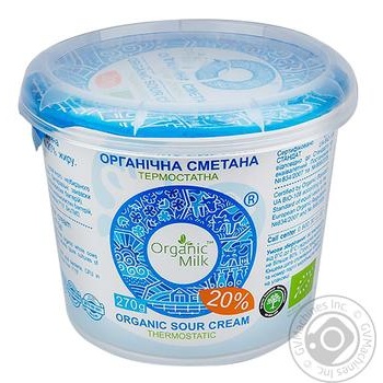 Сметана Organic Milk органічна термостатна 20% 270г купити, ціни на МегаМаркет - фото 1
