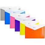 Optima Plastic Envelop Folder with Button A4 in assortment