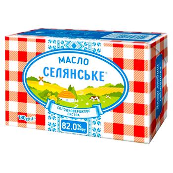 Масло Селянське сладкосливочное 82% 180г