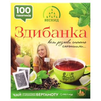 Чай Здибанка 100 шт. чорн. з ароматом бергамоту - купить, цены на Таврия В - фото 1