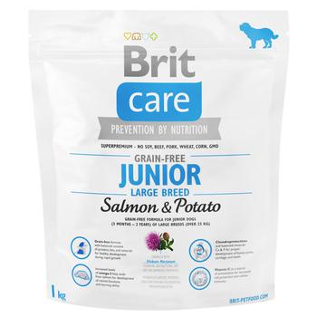 Brit Care Dry Food with Salmon and Potatoes for Young Dogs of Large Breeds 1kg - buy, prices for MasterZoo - photo 1