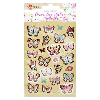 Santi Butterfly Set of Decorative Stickers on Kraft Paper 2pcs 10x15cm - buy, prices for NOVUS - photo 1