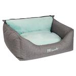 Лежак Prime Pet Fashion для собак и кошек 66х52х24см серый-мята