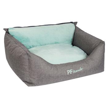 Лежак Prime Pet Fashion для собак и кошек 66х52х24см серый-мята - купить, цены на MasterZoo - фото 1