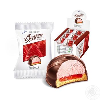 Konti Bonjour strawberries with cream dessert 29g - buy, prices for MegaMarket - photo 1