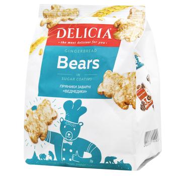 Пряники Delicia Медвежата заварные в сахарной глазури 240г