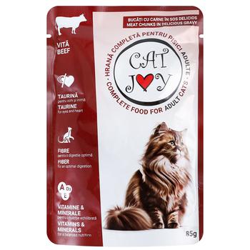 Cat Joy Wet Food with Beef for Adult Cats 85g - buy, prices for Ideal - photo 1
