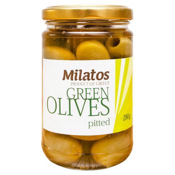 Milatos Green Pitted Olives 280g - buy, prices for MegaMarket - photo 1