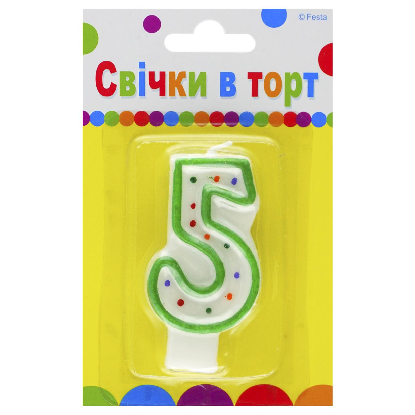 

Свеча для торта Party Favors Цифра 5