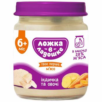 Lozhka V Ladoshke Turkey And Vegetables Meat Puree 100g - buy, prices for NOVUS - photo 1