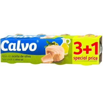Calvo Tuna Steak in Olive Oil 4pcs x 80g - buy, prices for - photo 1