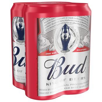 Пиво Bud світле 5% 4*0,5л ж/б