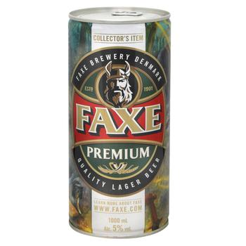 Пиво Faxe Premium светлое 5% 1л