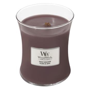 Свічка WoodWick Suede Sandalwood ароматична 275г