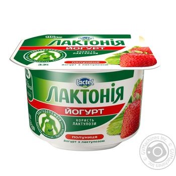 Йогурт Лактонія Полуниця з лактулозою 3.3% 115г купити, ціни на МегаМаркет - фото 1