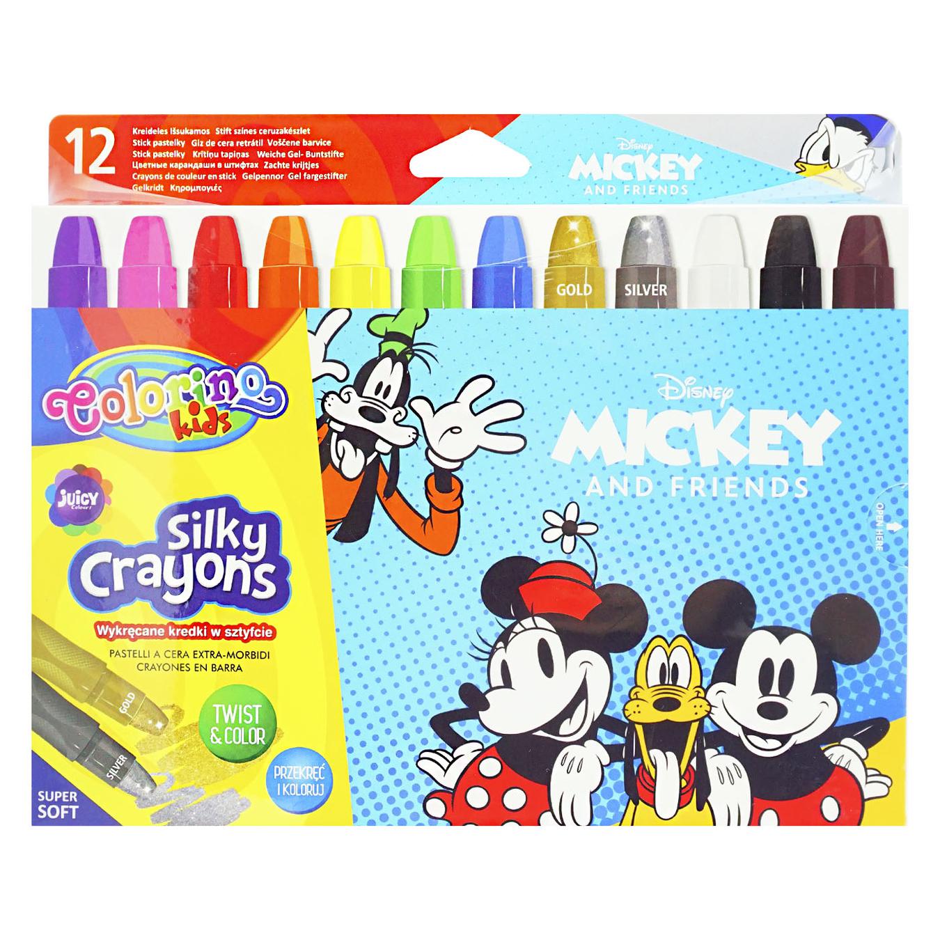 

Карандаши Colorino Mickey восковые 12 цветов 12шт