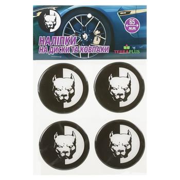 TerraPlus Pit Bull Label Sticker for Hubcaps and Rims 65m