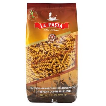 La Pasta Per Primi Whole Grain Fusilli Pasta 400g - buy, prices for Supermarket "Kharkiv" - photo 1
