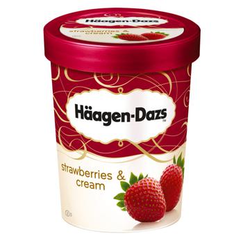 Морозиво Haagen-Dazs з вершками та полуницею 460мл