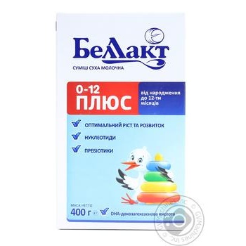 Смесь молочная Беллакт Плюс детская сухая с рождения до 1 года 400г купить, цены на МегаМаркет - фото 1