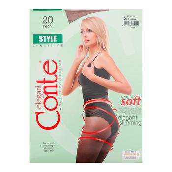 Колготи жіночі Conte Elegant Style 20ден р.2 bronz - купити, ціни на МегаМаркет - фото 1