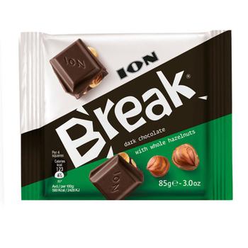 ION Break Dark Chocolate Bar with Whole Hazelnuts 85g