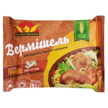 Вермішель Golden Dragon зі смаком грибів негостра 65г