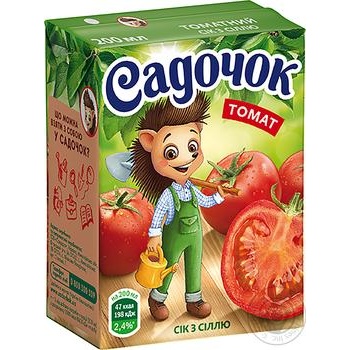 Сок Садочок томатный с солью 0,2л купить, цены на МегаМаркет - фото 1