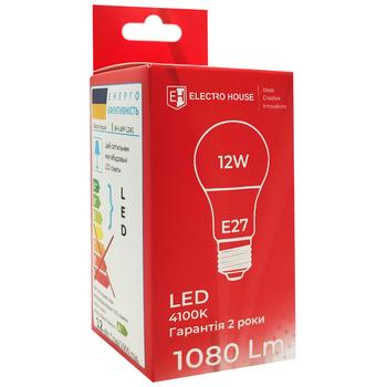 Electro House LED Bulb A60 12W 4100K 220V E27 - buy, prices for Supermarket "Kharkiv" - photo 2
