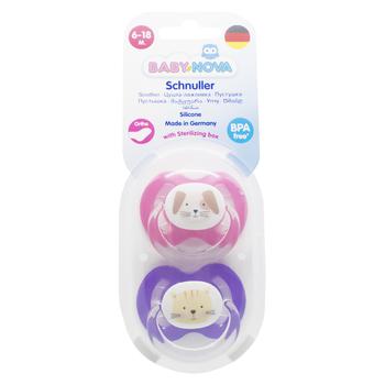 Baby-Nova Orthodontic Soother with Pattern and Ring for Girl 2s 2pcs - buy, prices for - photo 2