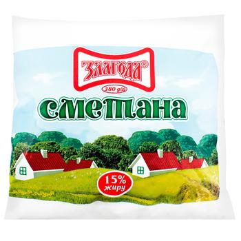Сметана Злагода 15% 380г - купити, ціни на Varus - фото 1