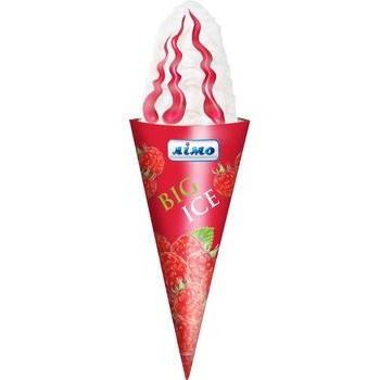 Мороженое Лимо Big Ice со вкусом малины двухслойное в вафельном рожке 140г купить, цены на МегаМаркет - фото 1