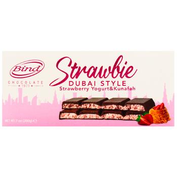 Шоколад молочный Bind Chocolate с фисташковой начинкой, кадаифом и клубникой 200г - купить, цены на - фото 2