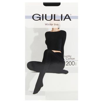 Колготи жіночі Giulia Lucky Cotton 200ден р.4 nero