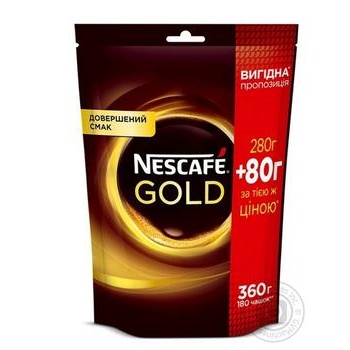 Кава Nescafe Gold розчинна 360г купити, ціни на МегаМаркет - фото 1