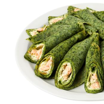 Spinach Pancakes With Smoked Salmon