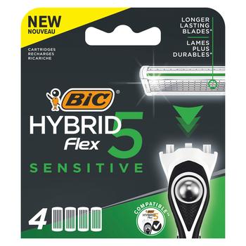 Bic Flex 5 Hybrid Sensitive Razor Cartridges 4шт