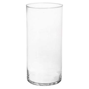 Fin Cylinder Transparent Glass Vase h35cm d15cm - buy, prices for - photo 1