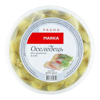 Оселедець Marka Promo філе-шматочки в олії 500г - купити, ціни на  - фото 2
